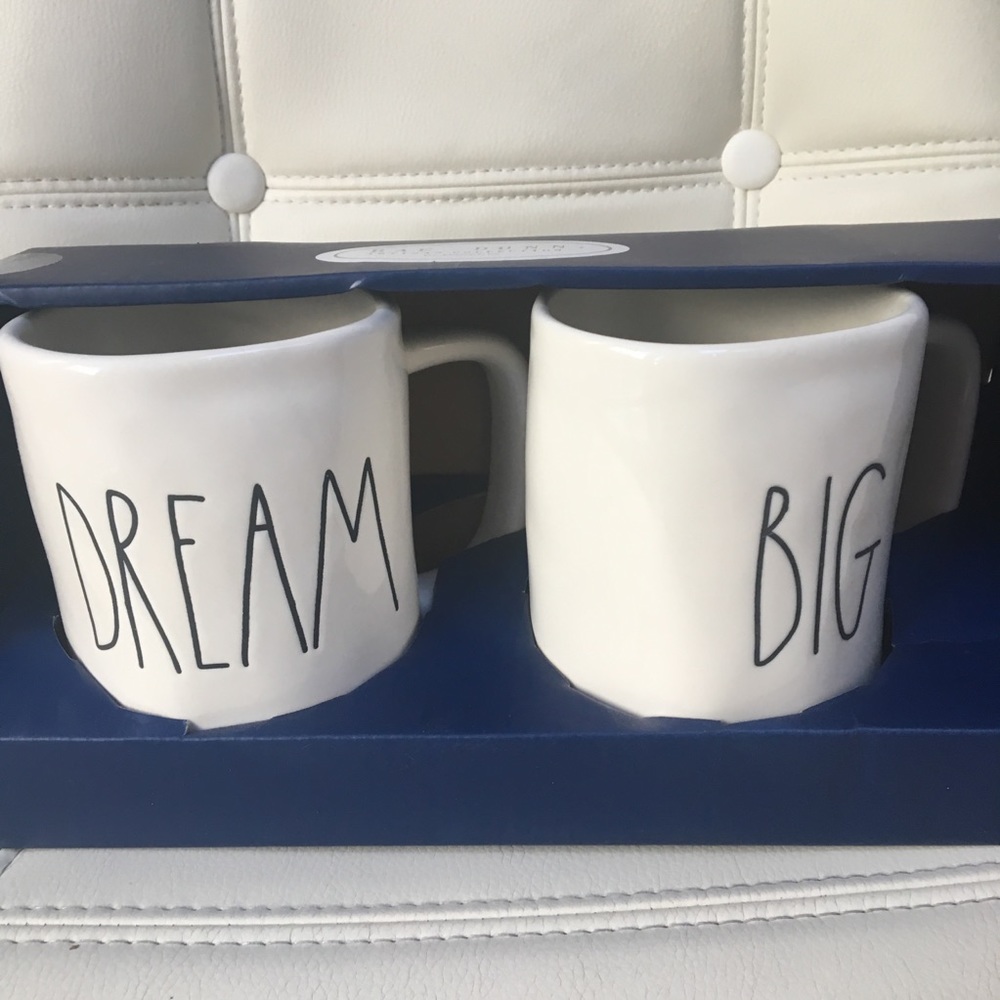 Rae Dunn DREAM BIG Coffee Ceramic Mugs. Brand New